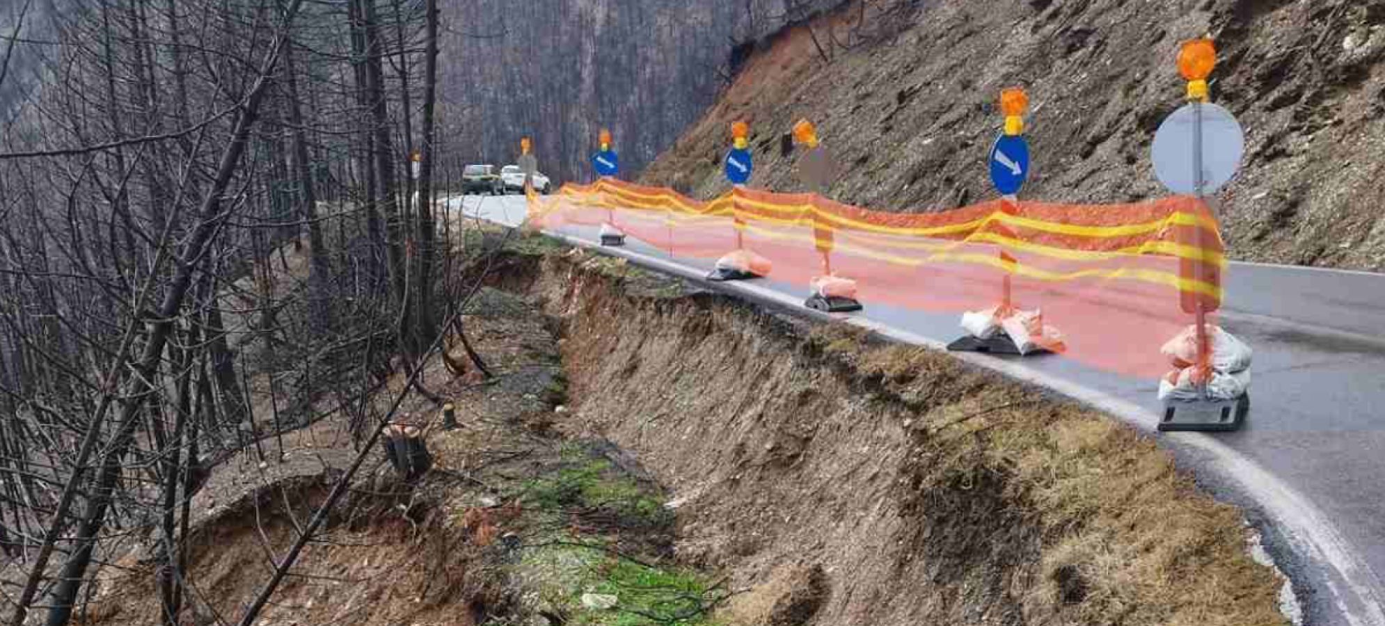 Οδικός άξονας Καστανιάς–Μόσιας | Σε συνεργασία Περιφέρειας και ΕΑΓΜΕ η γεωλογική εκτίμηση στο σημείο υποχώρησης