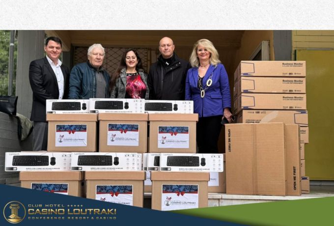 Ολοκληρώθηκε η δωρεά 100 ηλεκτρονικών υπολογιστών από την Club Hotel Casino Loutraki σε σχολεία 