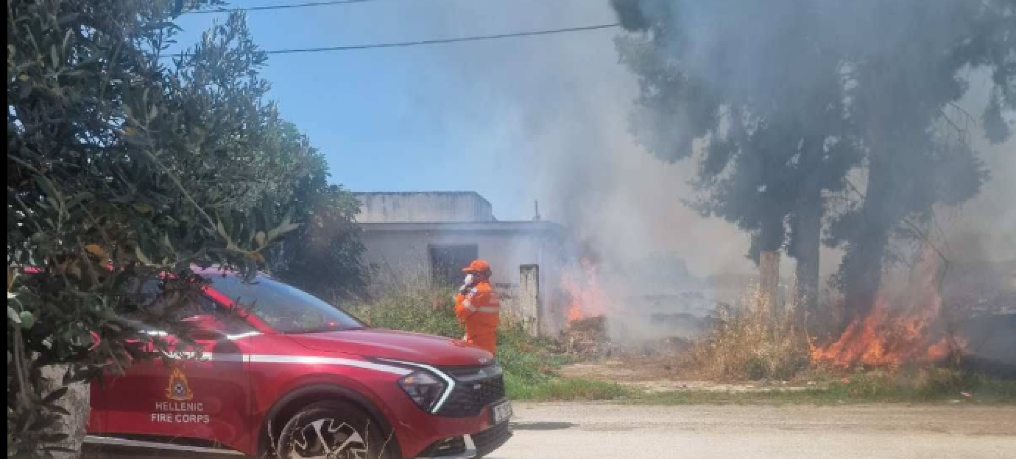 Σ.Δ.Α.Κ. «Ο Διγενής»: Άμεση επέμβαση σε πυρκαγιά στα Εξαμίλια Κορινθίας