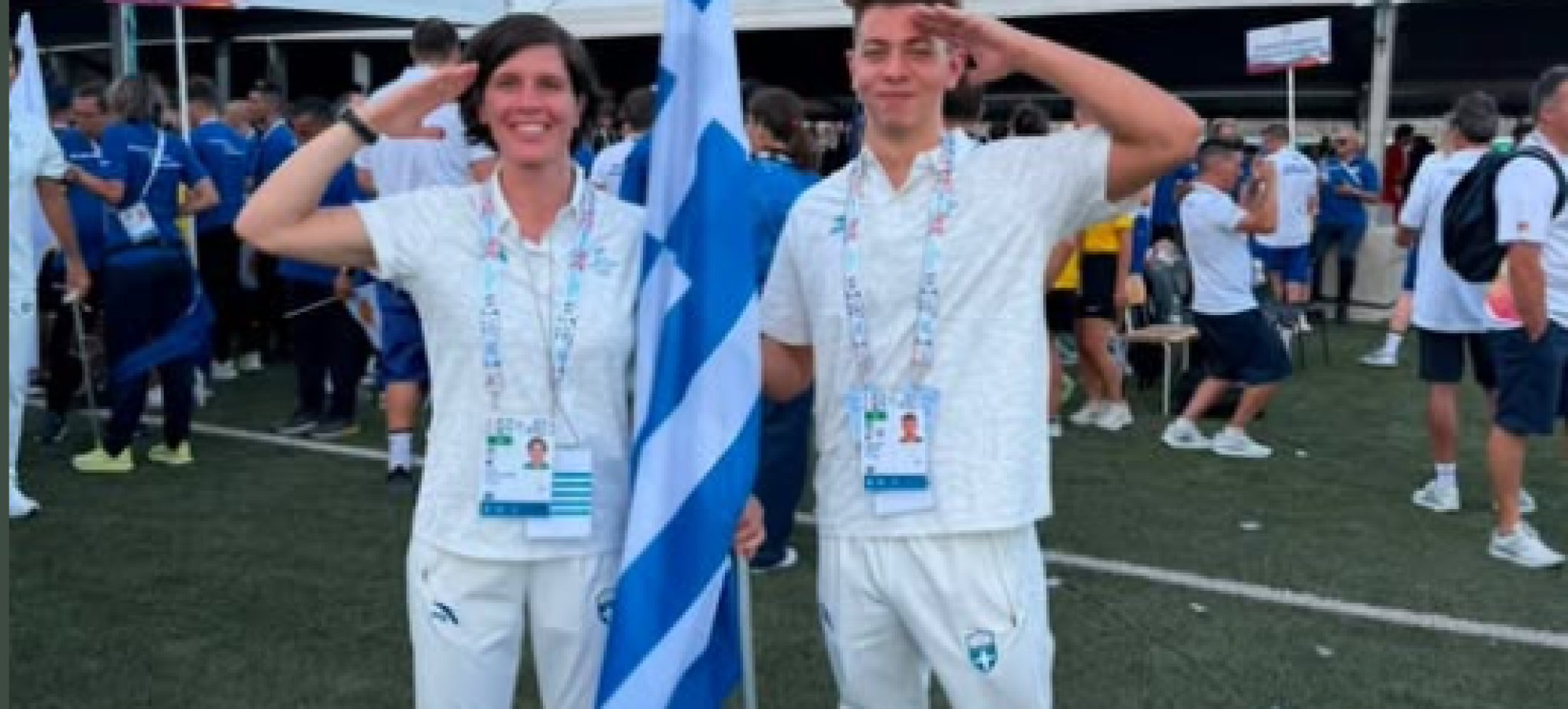 Μαρία Πρεβολαράκη &amp; Απόστολος Σίσκος: Σήκωσαν ψηλά τη Γαλανόλευκη στο Τάραντο