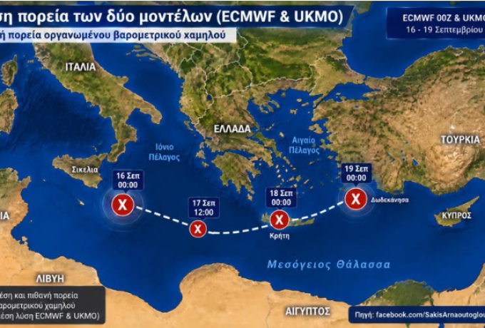 Σάκης Αρναούτογλου - Νέο σενάριο για Ελλάδα: Χαμηλό στη Μεσόγειο προς Κρήτη και Δωδεκάνησα