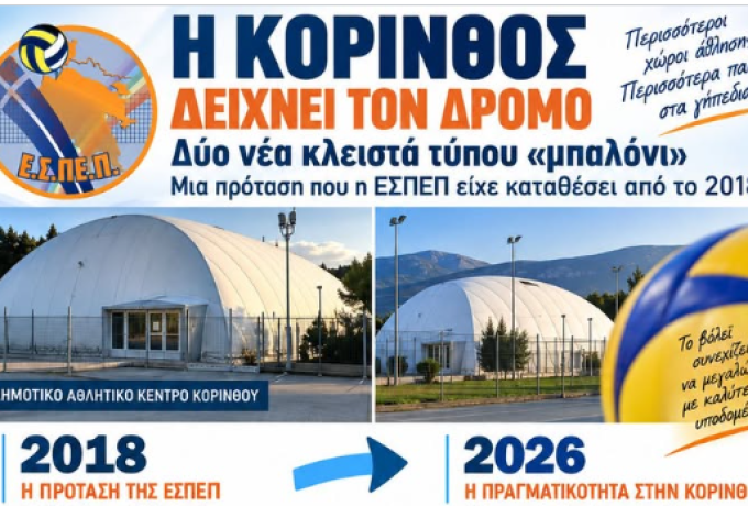 Από το 2018 στο 2026: Η πρόταση της ΕΣΠΕΠ για τα «μπαλόνια» βρίσκει εφαρμογή στην Κόρινθο