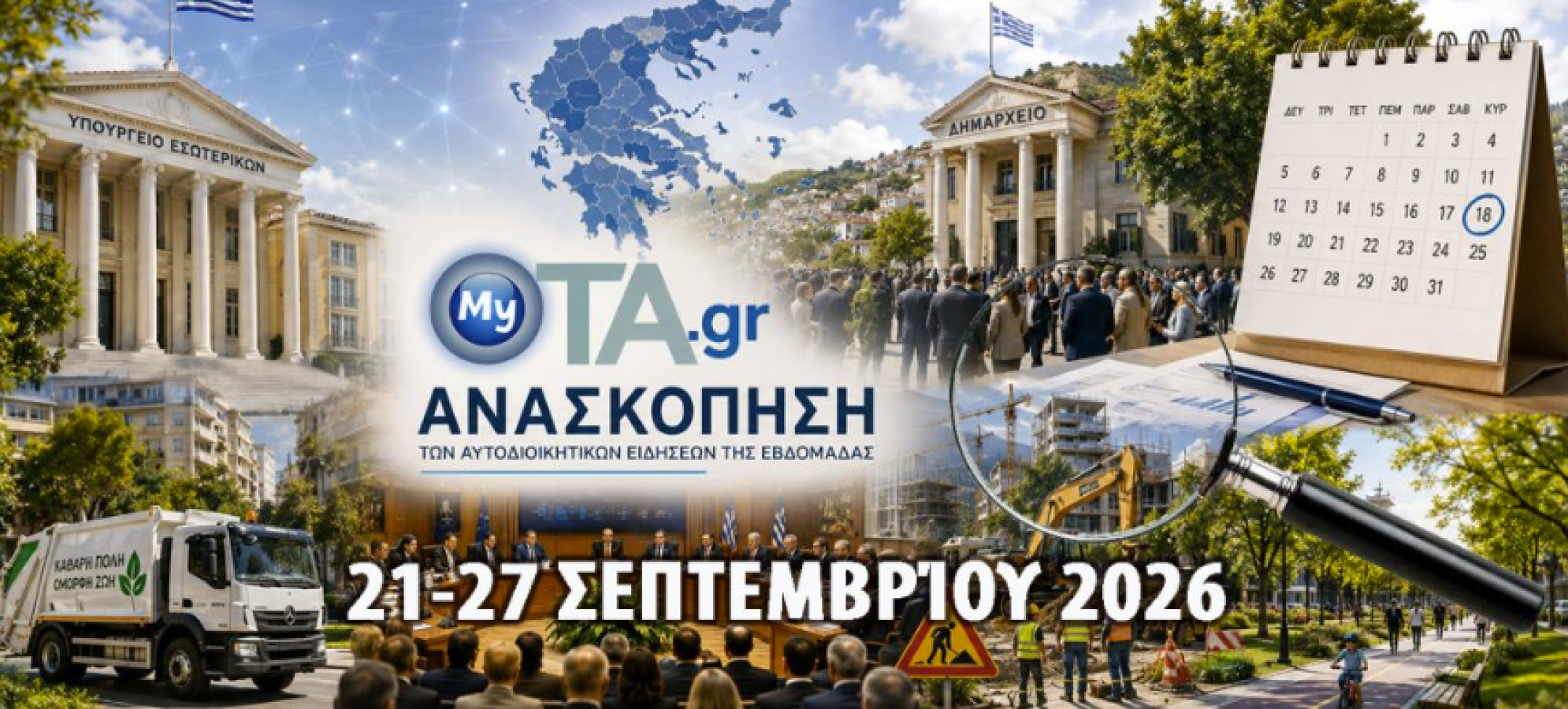 Οι 9 σημαντικότερες ειδήσεις για την αυτοδιοικητική εβδομάδα 21-27/9/2026