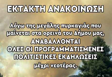 Αναβολή όλων των πολιτιστικών και αθλητικών εκδηλώσεων στον Δήμο Σικυωνίων – Απόφαση του Δημοτικού Συμβουλίου