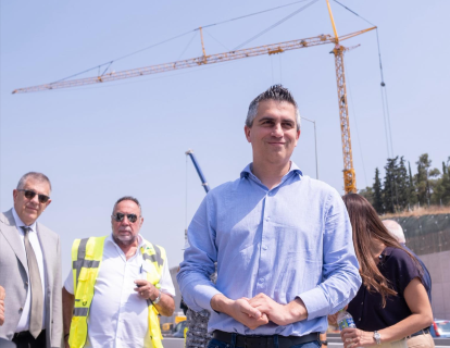 Αυτοψία Δήμα στα εργοτάξια, της υπό κατασκευή, υπερυψωμένης  λεωφόρου ταχείας κυκλοφορίας (Flyover) στη Θεσσαλονίκη
