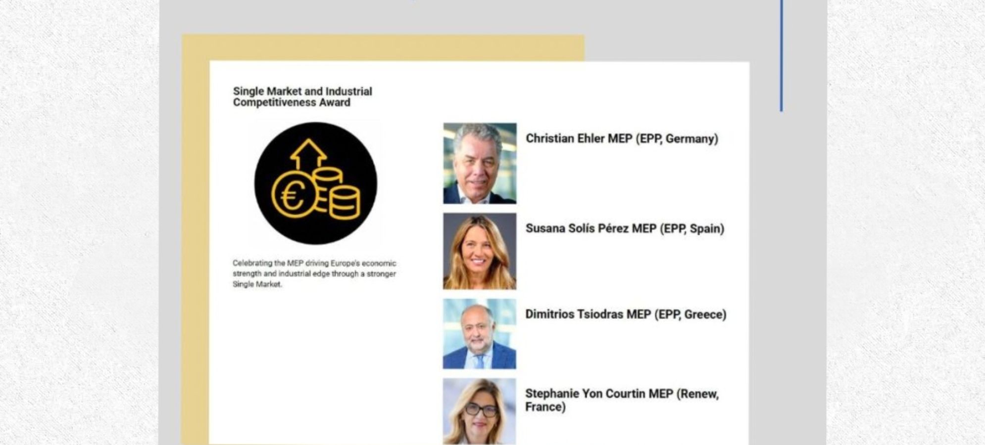 Υποψηφιότητα διάκρισης για τον Δημήτρη Τσιόδρα στον τομέα της Ενιαίας Αγοράς και της Ευρωπαϊκής Ανταγωνιστικότητας